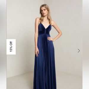 A.C.L. Aries Satin Pleated Dress Riviera Size 2